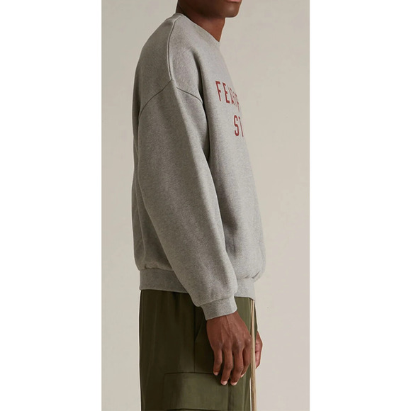 Essentials Fear of God State Sweatshirt Fleece Crew Neck Heather Oatmeal Medium - Picture 3 of 16